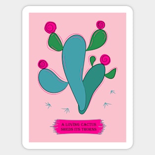 Turquoise bald cactus Sticker